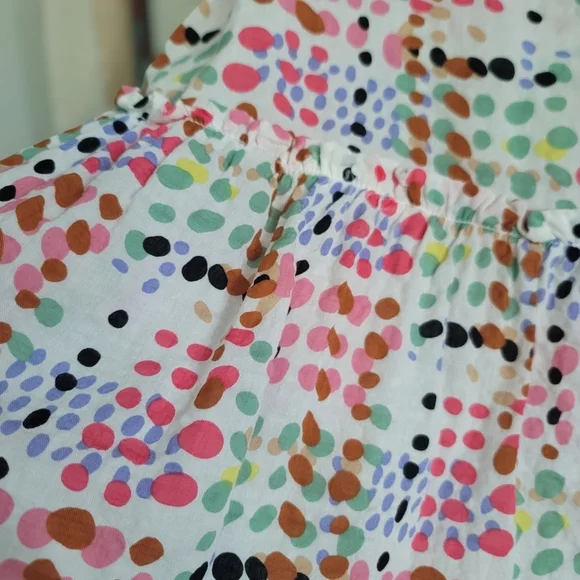 THML, Samantha Multi Color Dot Print Peplum Top, size Small - Picture 9 of 9